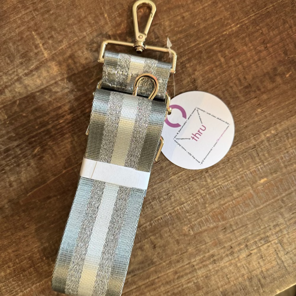 Stripe Pattern Bag Strap - Lt Gray