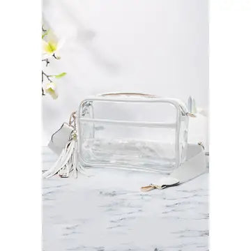 Game Day Clear Cross Body Bag in White