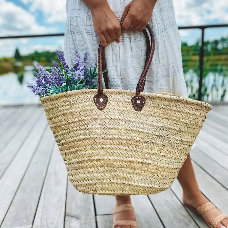 French Market Basket Straw Bag