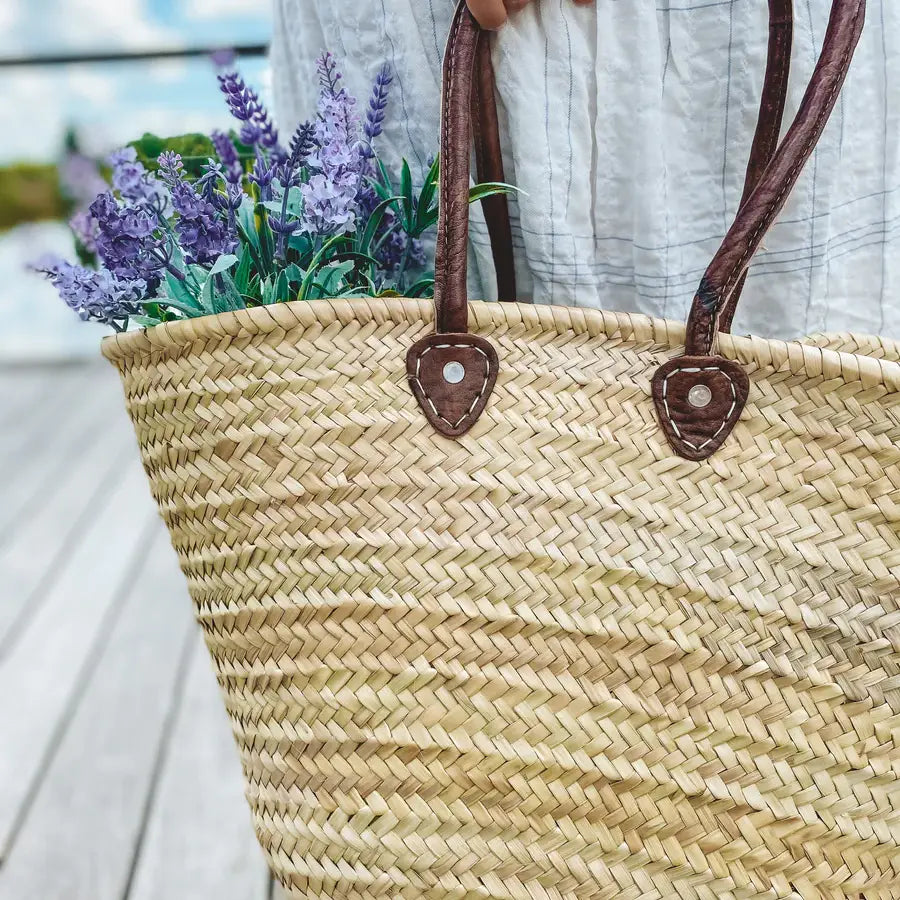 French Market Basket Straw Bag
