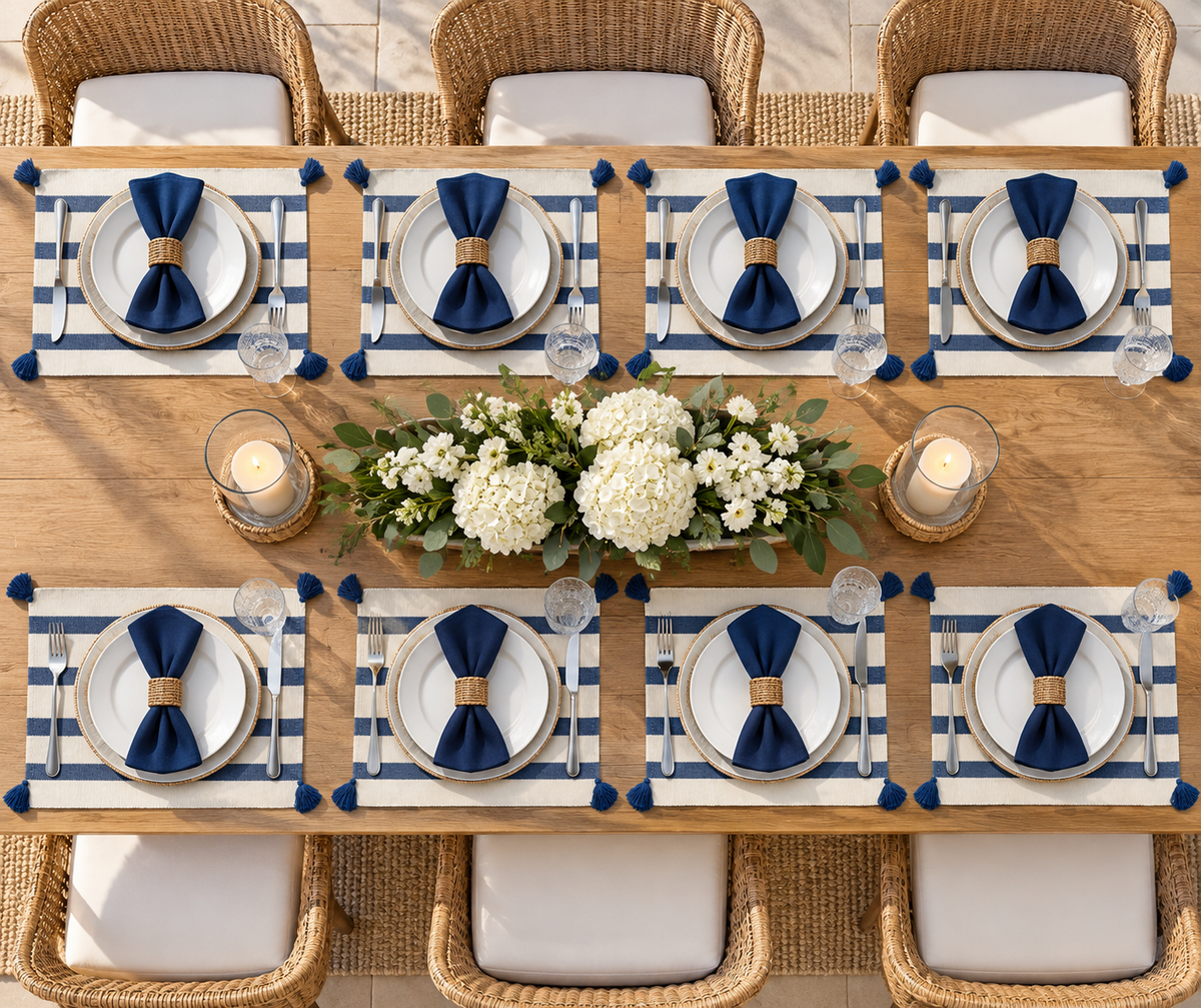 Blue & White Striped Placemats