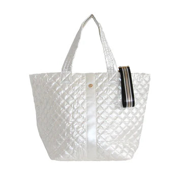 Debra Diamond Zipper Tote - Snow
