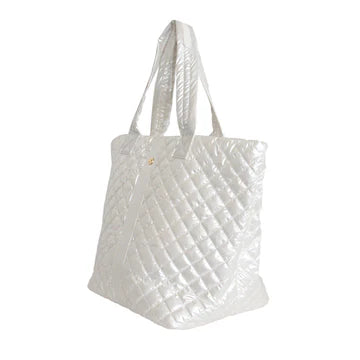 Debra Diamond Zipper Tote - Snow