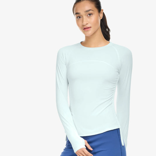 Ice Blue drawstring top by Bloq-UV