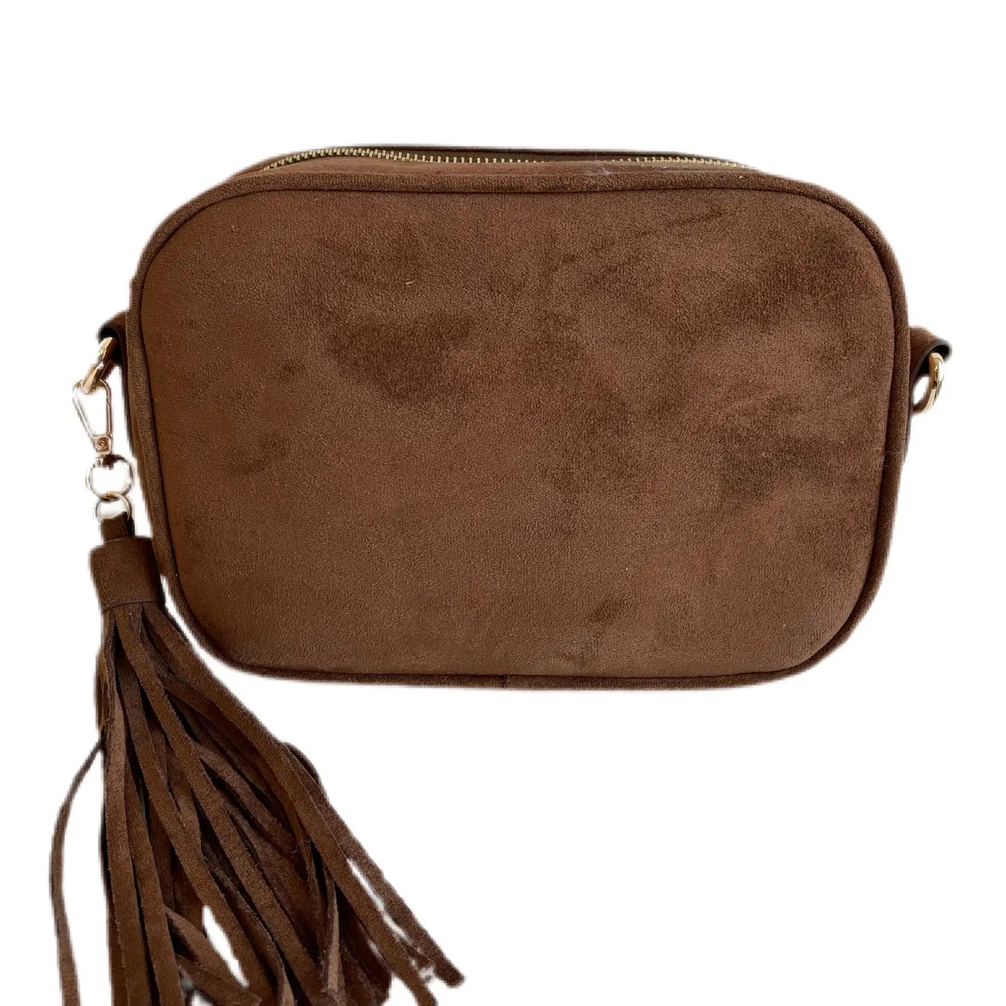 Suede Tassel Bag - Brown