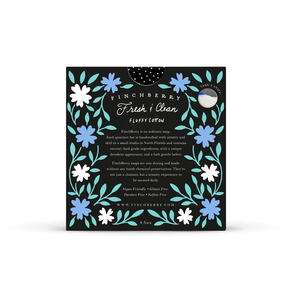 Finchberry Fresh & Clean product packaging with floral design on a white background
