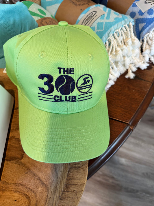 Lime green cap with 'The 300 Club' logo

