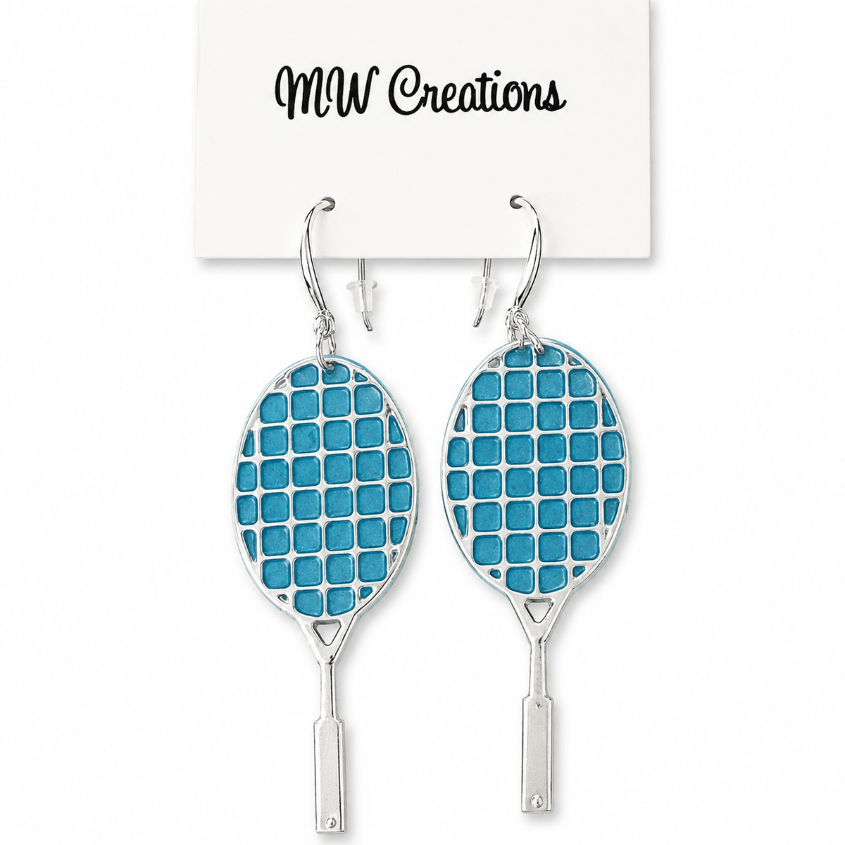 Tennis Racket Earrings - Blue