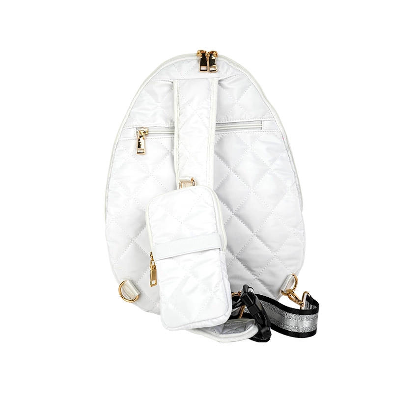 Pickleball Sling Crossbody Bag - White