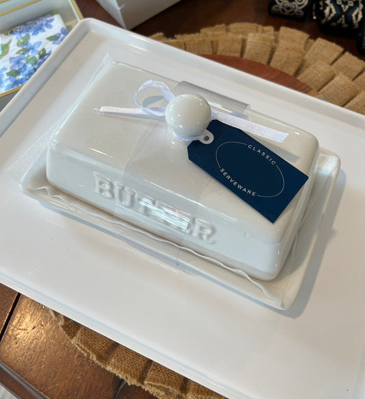 Large Butter Dish - White