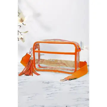 Game Day Clear Cross Body Bag - Orange