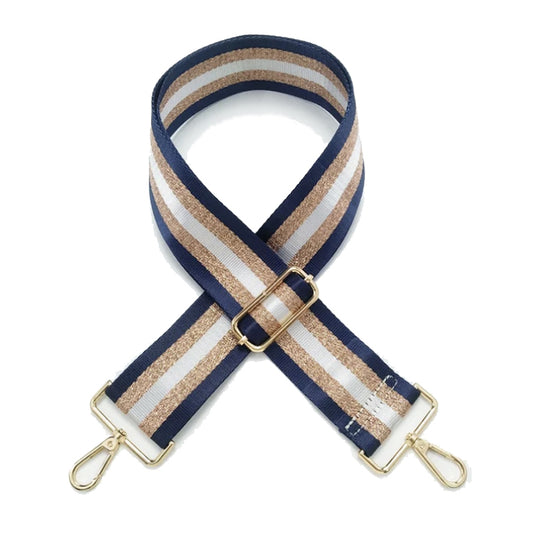 Stripe Pattern Bag Strap - Navy