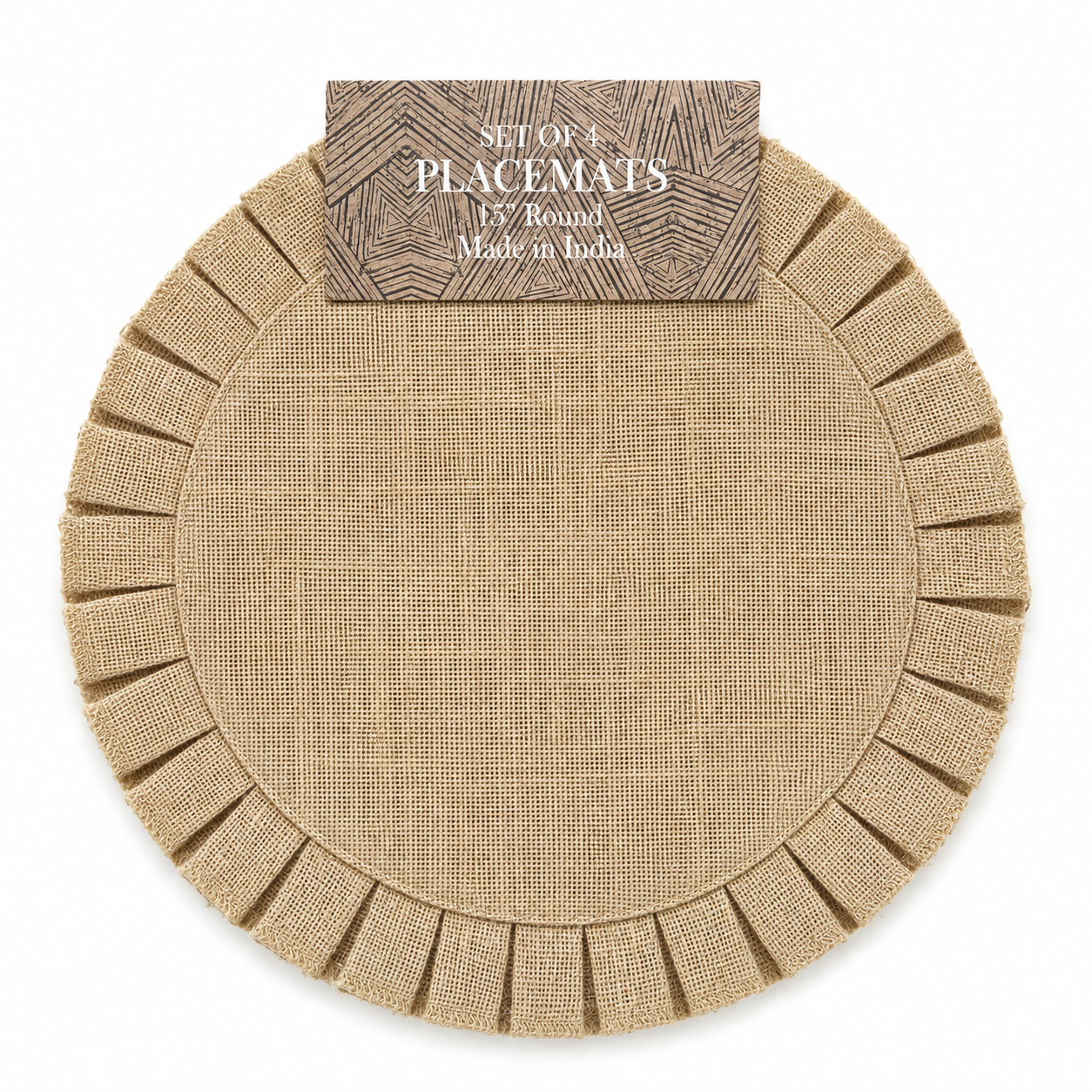 Natural Burlap Ruffle Placemats – Set of 4