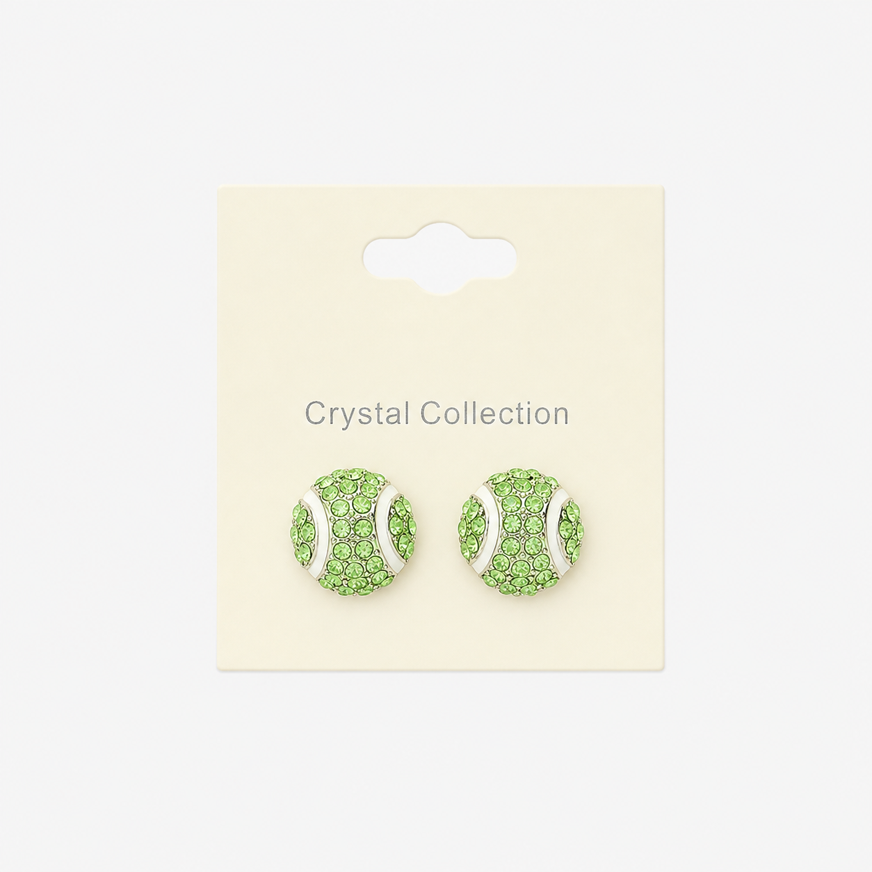 green bling tennis ball earrings