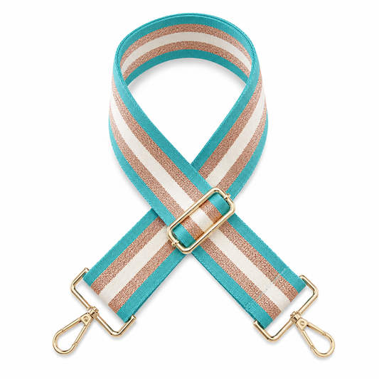 Stripe Pattern Bag Strap - Aqua