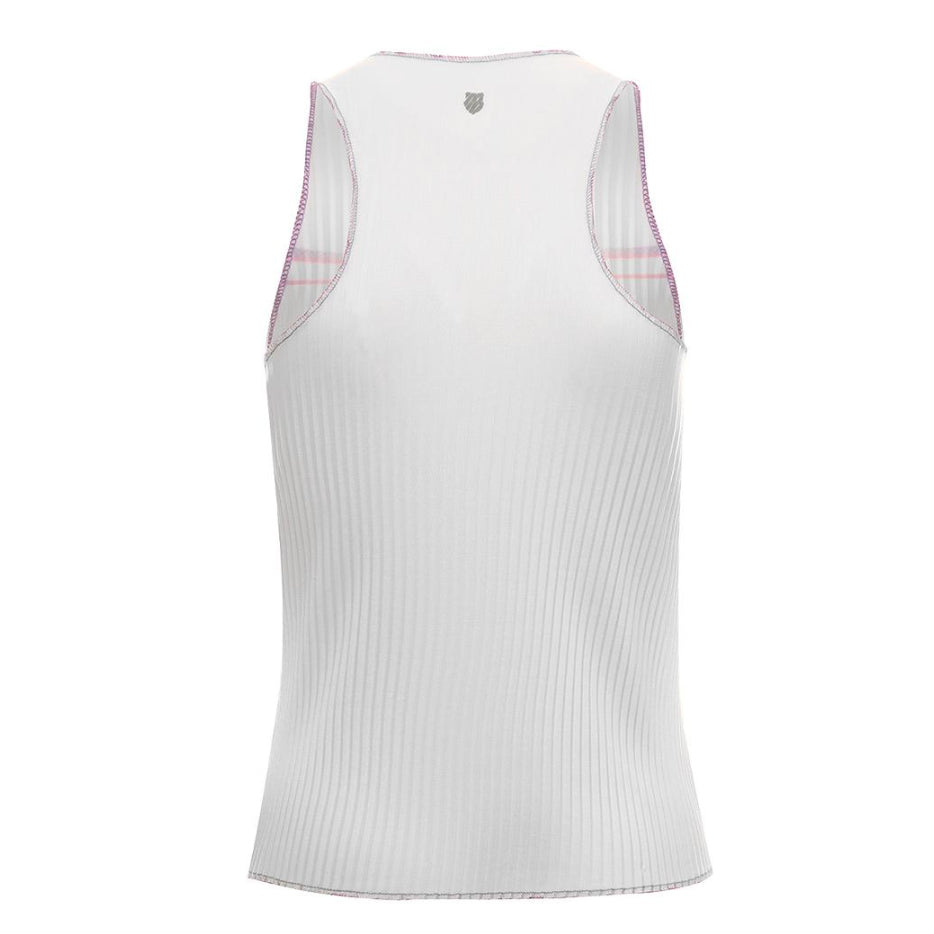 K-Swiss Women's Sculpt Pleated Tennis Tank White and Angel