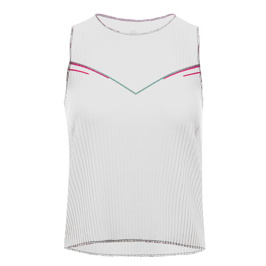 K-Swiss Women's Sculpt Pleated Tennis Tank White and Angel